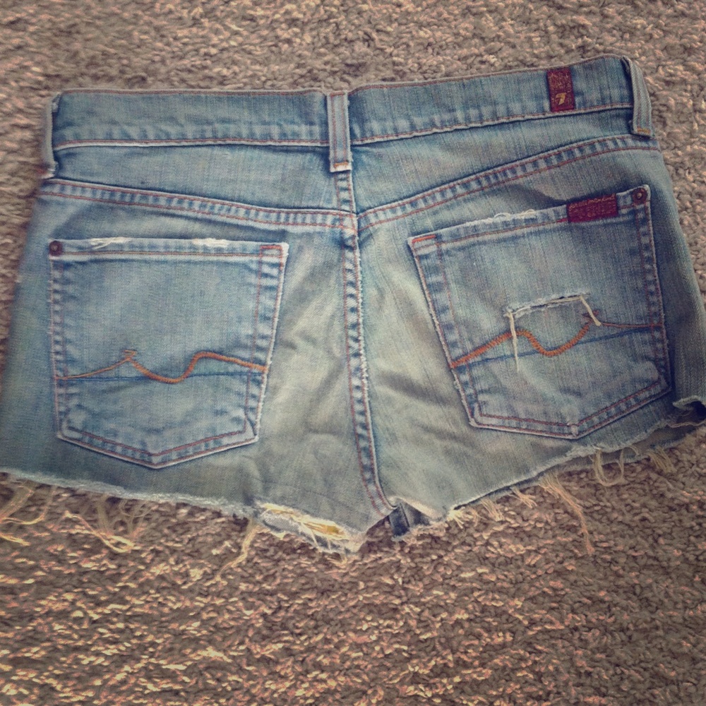Seven for All Mankind distressed cut offs